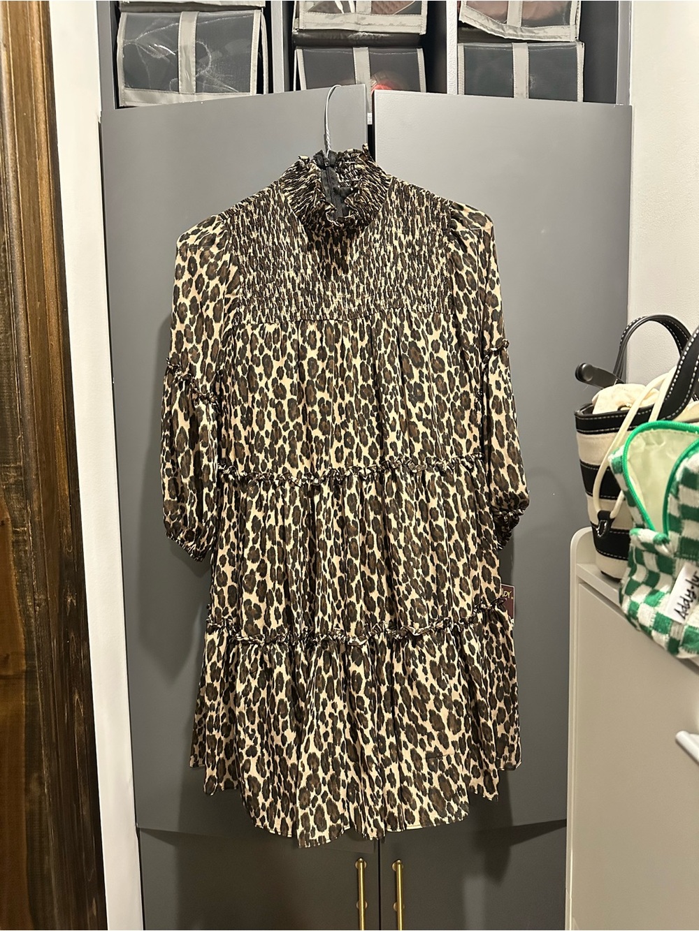 Taylor Leopard Print Tiered Mini Dress - Brown/Black